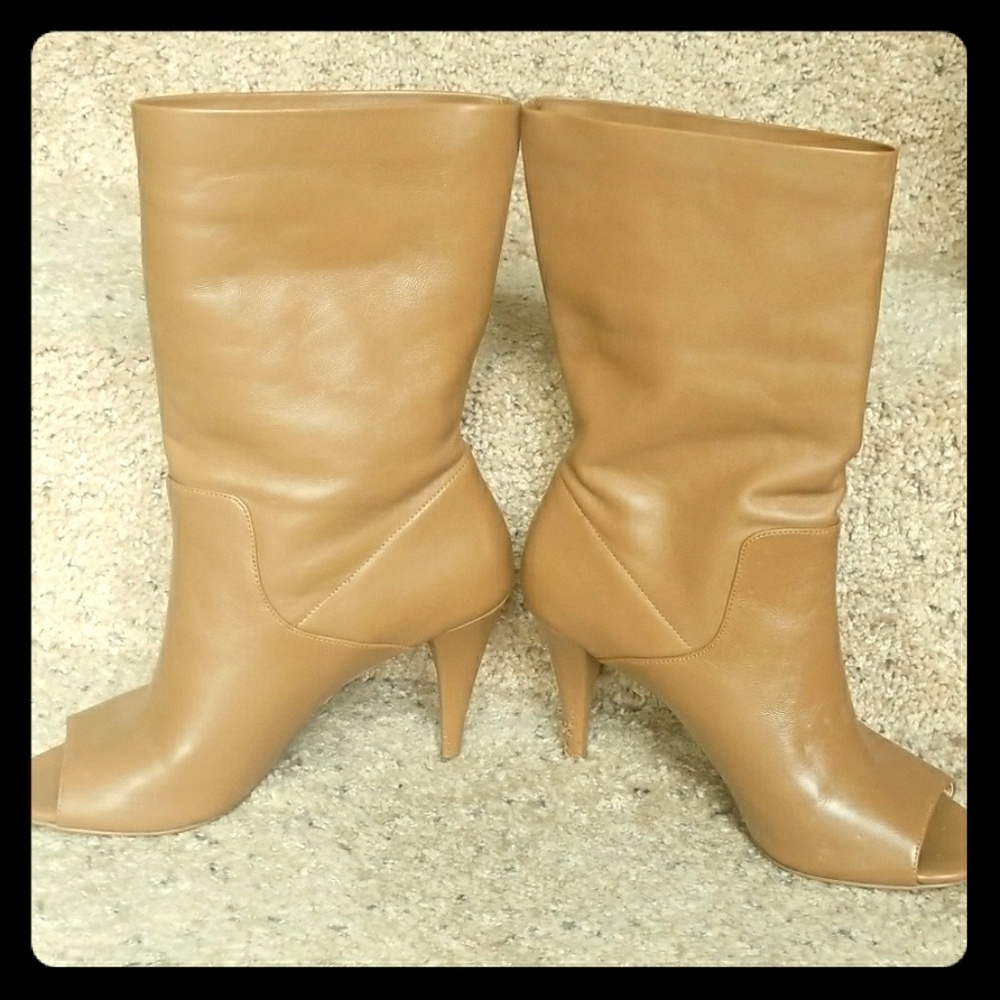 Michael Kors Leather peep toe booties